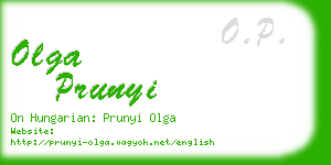 olga prunyi business card